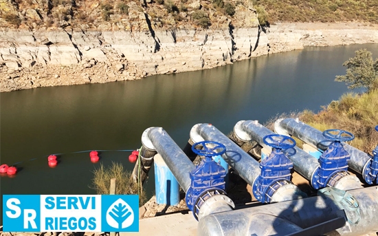 Instalación de sistema de bombeo para la conducción de regantes del embalse de  Maranhao. Avis, Portugal.